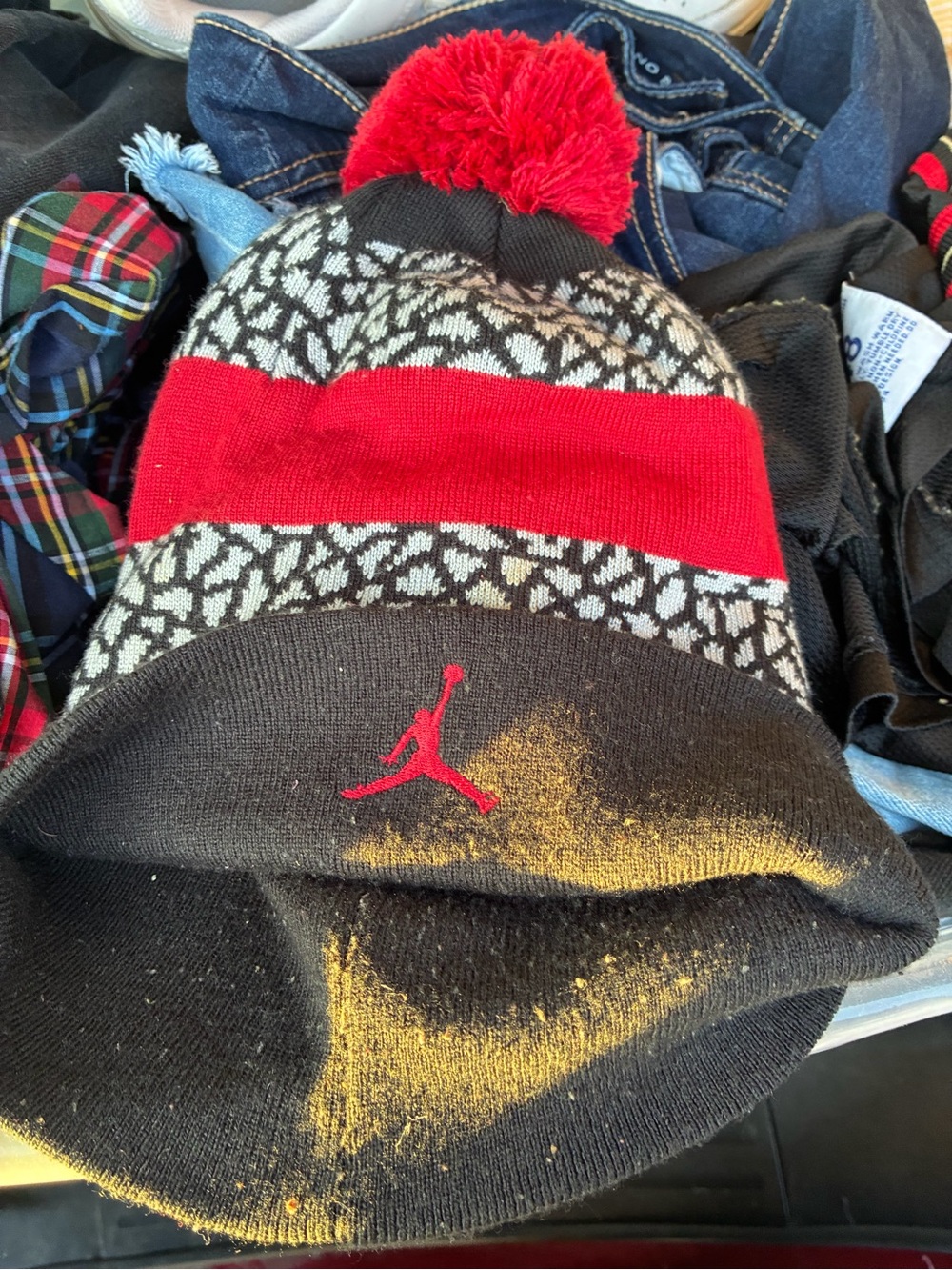 Jordan Black Knit Beanie with Gold Accent